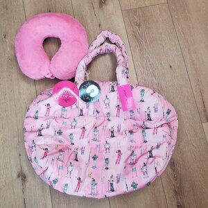 BETSEY JOHNSON Ski Snowboard Weekender Puffer Travel Large Tote Bag Pillow NWT